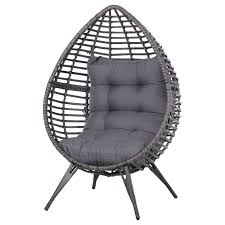 Outsunny Patio Wicker Lounge Chair With