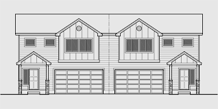2 story 2 car garage duplex house plan