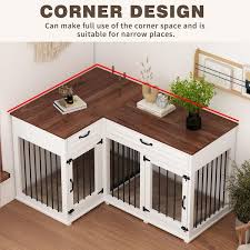 Indoor Dog Crate Furniture For 2 Dogs