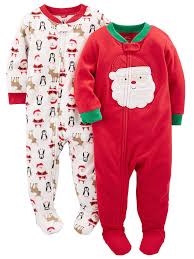 Simple Joys By Carters Baby And Toddler 2 Pack Holiday Loose Fit Fleece Footed Pajamas