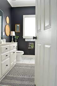 bathroom makeover with black painted