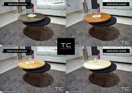Round Wooden Coffee Table With Led