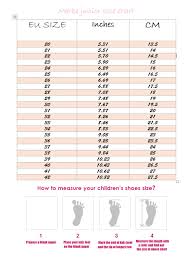 Size Chart Marbe Sandals