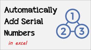 how to automatically add serial numbers