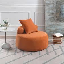 Modern Orange Chenille Accent Chair