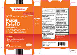 Walgreen Co Mucus Relief D Drug Facts