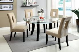 Glass tables add a touch of class to any setting, with narrow designs that give plenty of room for extra tables and more people. Cm3127t Dining Table With 4 Chairs 5pc Set Grandam I Collection Glass Round Dining Table Round Dining Table Sets Glass Dining Table Set