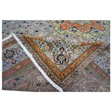 antique persian tabriz rug grey light