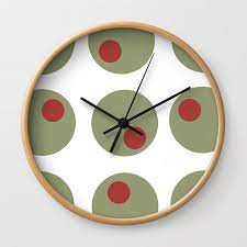 Whimsical Olives Wall Clock By
