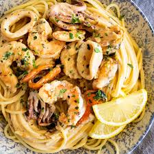 creamy garlic seafood pasta simply