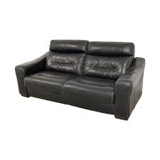 macy s black leather recliner sofa 54