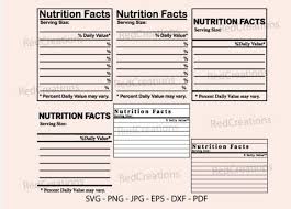 nutrition facts svg blank template