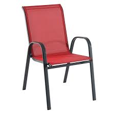 Stackable Red Sling Patio Chair In 2023