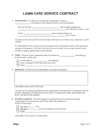 lawn care service contract template