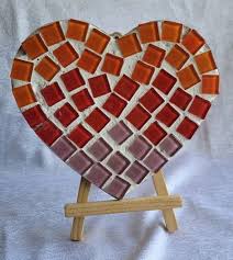 Multicolor Color Coated Heart Mosaic