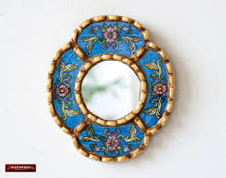 Wall Hanging Blue Oval Wall Mirror Home