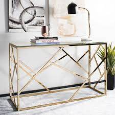brass console table
