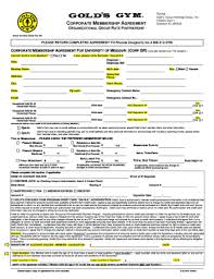 gold gym registration form pdffiller