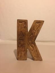 Wood 8 Alphabet Letter K Wall Art