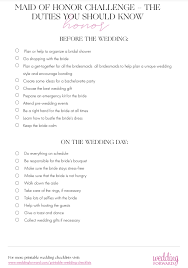 maid of honor wedding day checklist