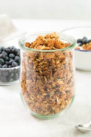 this crispy crunchy protein granola is lower in fat and sugar but still a