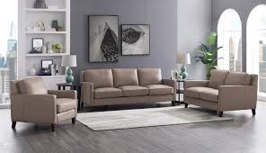 taupe top grain leather sofa san