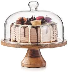 Wood Cake Stand Dome