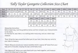 Perspicuous Tally Taylor Size Chart 2019