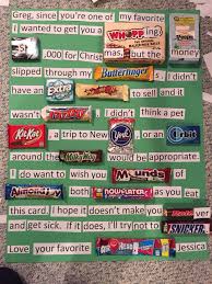 Looking for a quick and easy gift idea that's perfect for just about anyone?! Candy Poster Perfect For Christmas Or Birthdays Made This For My Brother Best Sister Christmas Gifts For Sister Christmas Gifts For Brother Sister Gifts Diy