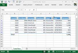 table total row excel university