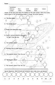 solar system english esl worksheets