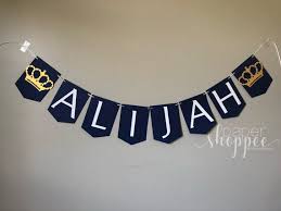 Royal Little Prince Baby Shower Birthday Name Banner