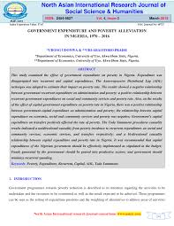 Pdf Government Expenditure And Poverty Alleviation In