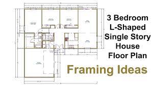 three bedroom floor plan for l shaped