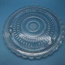 Clear Glass Cake Plate Scalloped Edges