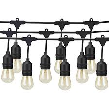 Shop 50ft 15 24 Sockets Extendable Outdoor Patio String Lights With Vintage Light Bulbs Overstock 16053372