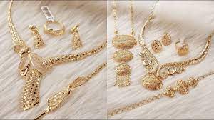 latest arabic bridal gold necklaces