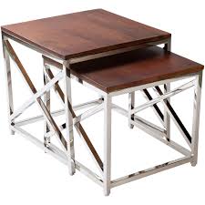 Maybe you would like to learn more about one of these? Peyton Wood And Distressed Metal Transitional Hand Crafted Nesting Table Set 2 Pieces 19 5 X 19 5 X 18 75 17 X 18 X 16 On Sale Overstock 29630171