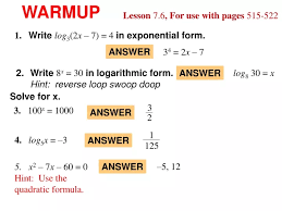 Ppt Lesson 7 6 For Use With Pages