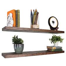 Wall Mounted Wooden Floating Shelves