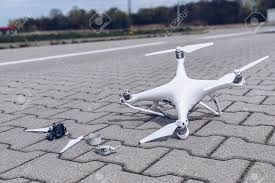 after drone accident stock photo
