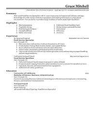The right resume format will grab the hiring manager's attention immediately and make it clear that you're the best candidate this section of your resume includes your work history. Food Service Specialist Resume Examples Created By Pros Myperfectresume