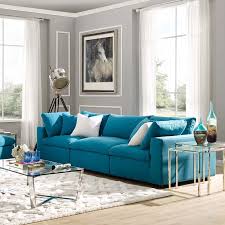 Piece Sectional Sofa Set In Teal