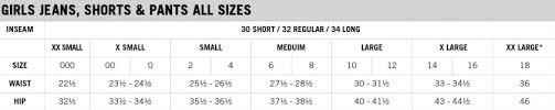 Aeropostale Size Chart Jeans The Best Style Jeans