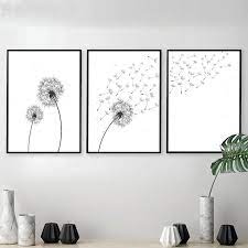 trio of dandelion art prints
