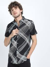 men black white checked cal shirt