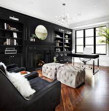 color design ideas with black furniture