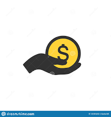 Earn Money Vector Icon Salary Symbol Share Hand Or Giving