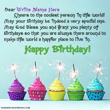 create birthday wish with name editing