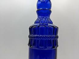 Vintage Cobalt Blue Glass Wine Bottle